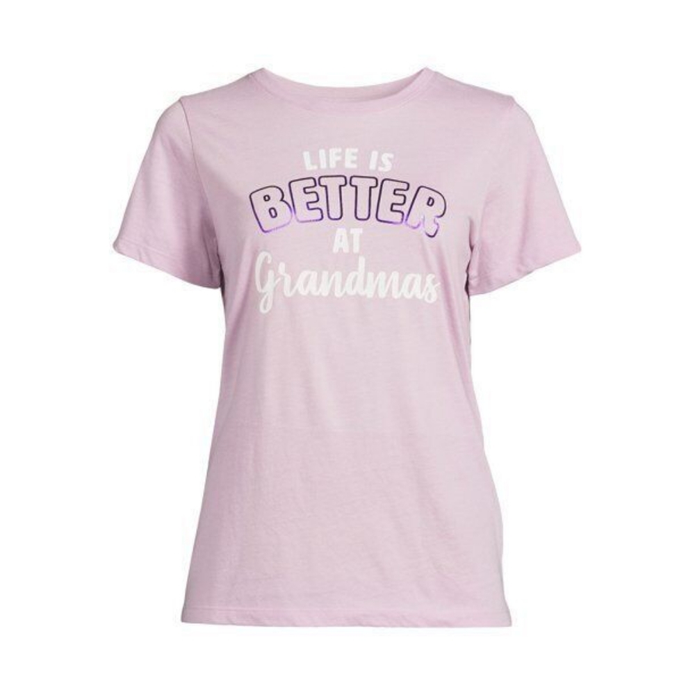 NEW 'Life is Better at Grandma's' Spellout Grandmother's Day Graphic T-Shirt